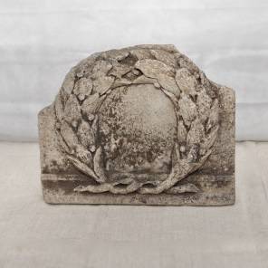 A French 18th century Neo-Classical Carved Stone Laurel Wreath